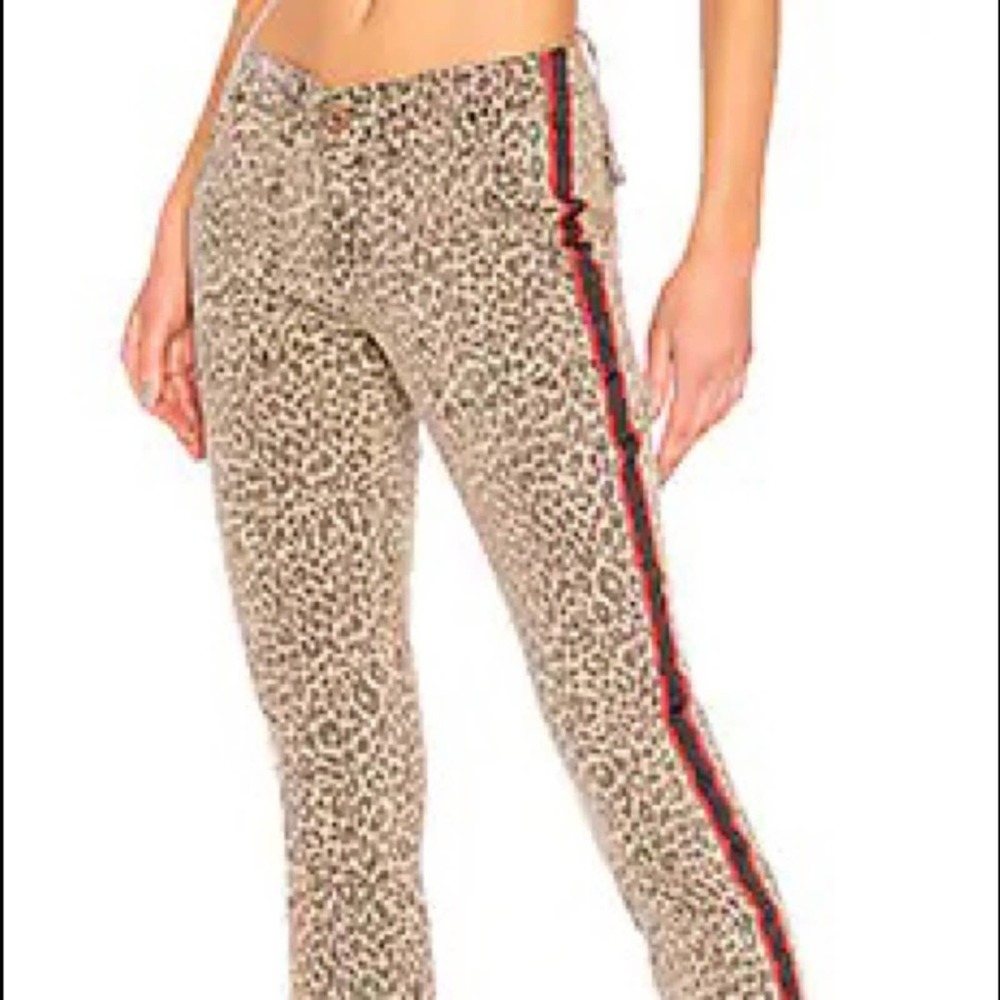 Pam & Gela Uniform Side Stripe Step Pants in Leopard - Picture 6 of 8